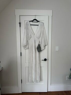 ASOS white beaded wedding jumpsuit size US six or a small